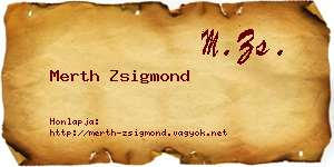 Merth Zsigmond névjegykártya